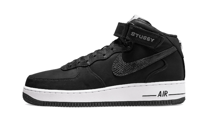 Air Force 1 Mid Stussy All Black DJ7840-001 - Footisking