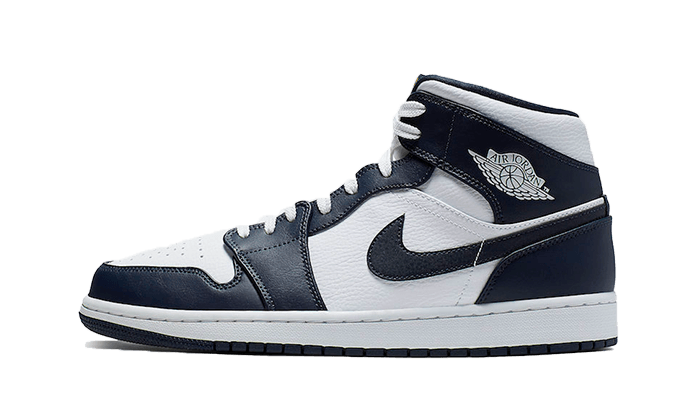 Air Jordan 1 Mid White Metallic Gold Obsidian 554724-174 - Footisking